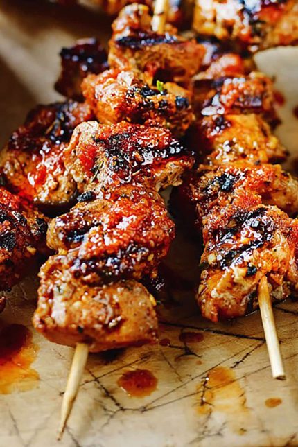 Pinchos Morunos Recipe Moorish Pork Skewers Spanish Restaurant Tapas Bar Taste of Spain Informal Dining